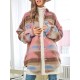 Women's Daily Ethnic Style Geo Tribal Aztec Printed Wool Blend Front Pockets Western Shirt Jacket Shacket